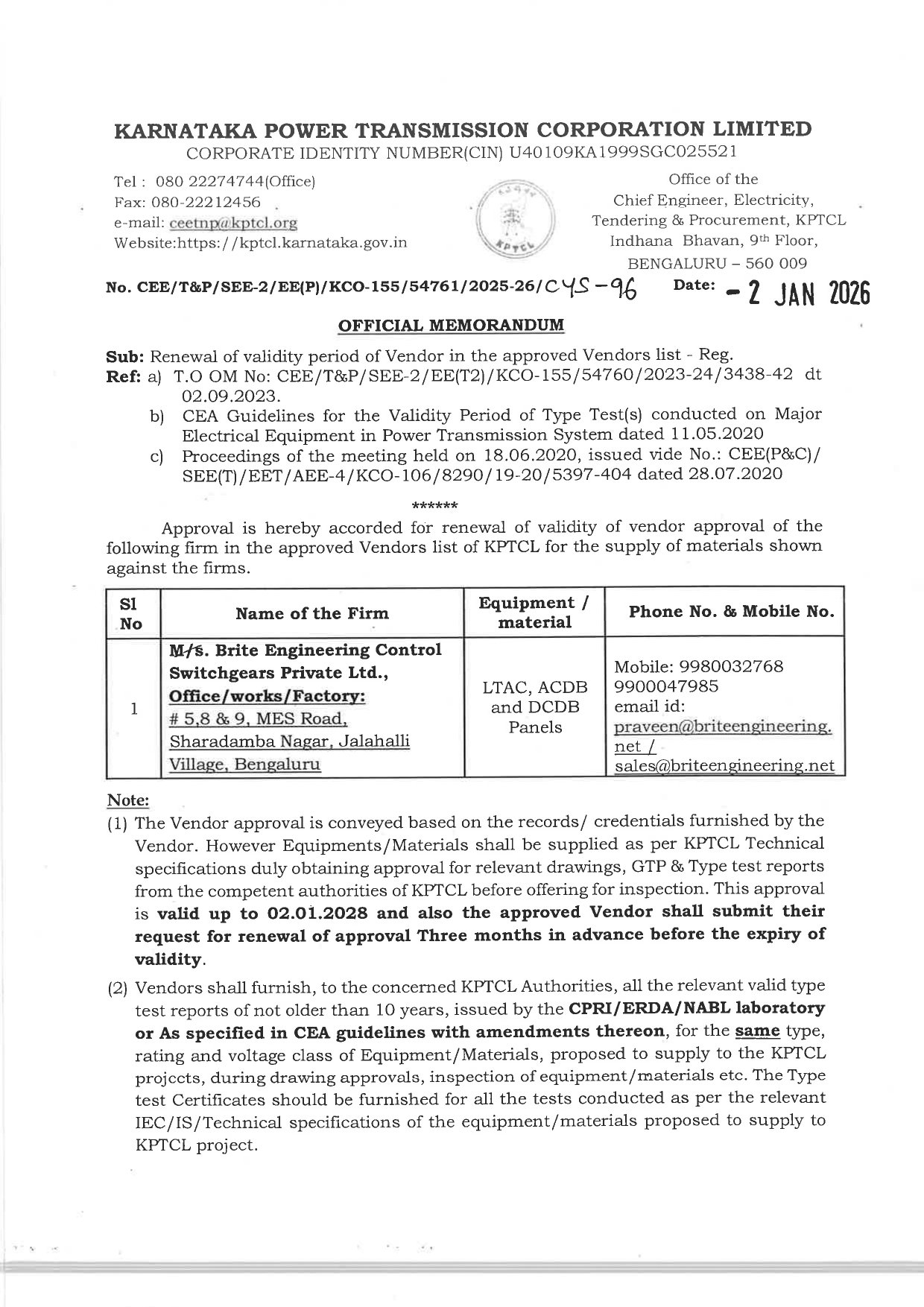 KPTCL approval document_page-0001